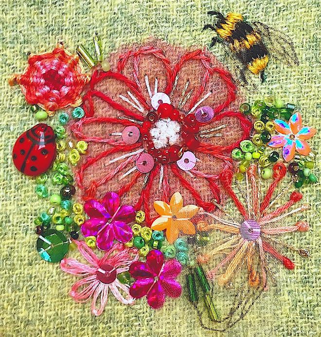 Daisies and a Honeybee