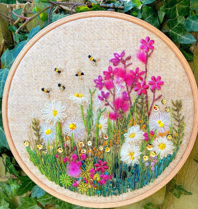 Red Campion and Daisies