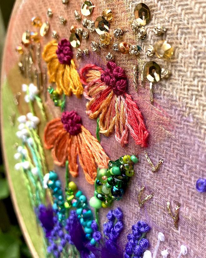 Salvia and Heleniums