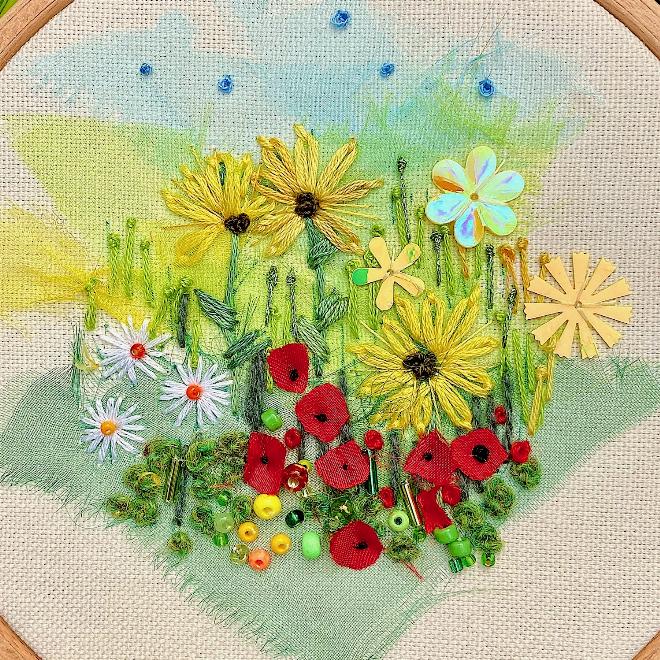 Sunflowers and Poppies